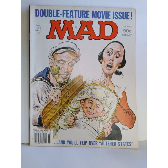 MAD Magazine #225 Sept 1981 Popeye Movie Comedy Parody Spoof Comic Book Vintage - Picture 1 of 5